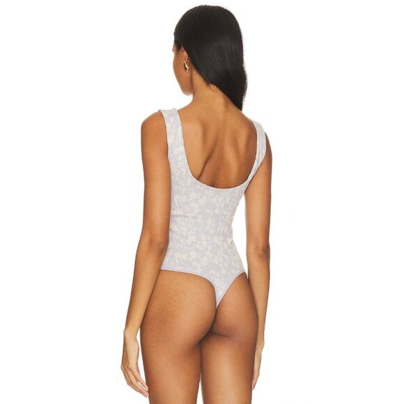 NWT Free People X Intimately FP Clean Lines Printed Bodysuit Sleeveless ribbed t - Picture 7 of 7